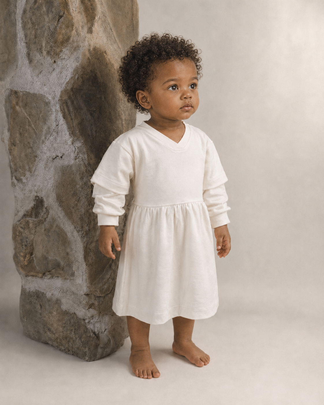 Softline Dress in Soft Chalk